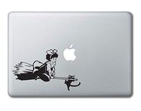 Kiki and Jiji on Broom Kiki's Delivery Service Printed Clear Vinyl Decal Sticker Compatible with Apple MacBook Pro Air 11" 12" 13" 15" All Years Laptop Trackpad Keyboard (11", 12" Macbook)
