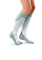 JOBST Sport Knee High 15-20 Mmhg Compression Socks, White/Grey, Large, 4 Ounce