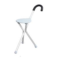 JLDN Cane with Seat, Aluminum Alloy Three feet Non-Slip Solid and Stable Folding Portable Durable Walking Stick