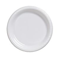Creative Converting Touch of Color 50 Count Plastic Dinner Plates, White - 28000021B