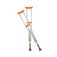Aluminum Alloy Underarm Crutches Height Adjustable Anti-Skid Shock Absorption for Elderly Disabled Cane Walker 1 Pair