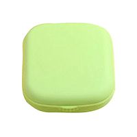 Portable Contact Lens Case Travel Kit Mirror Contact Lenses Box Container Green