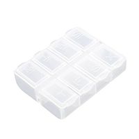 uxcell Weekly 8 Compartments Pill Box Holder Case Organizer Container Collapsible Storage Fabric Containers Clear