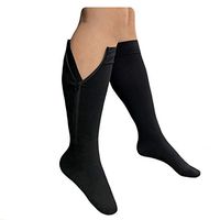 Presadee Latest Version Premium 20-30 mmHg Zipper Compression Medical Support Leg Swelling Energize Calf Circulation Varicose Veins Closed Toe Sock (Black, 3XL)