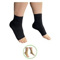 HealthyNees Open Toe Ankle 20-30 mmHg Compression Wide Big Foot Swelling Sleeve (Black, 5XL)