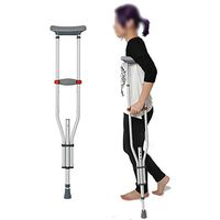 ZBYL Lightweight Aluminum Alloy Underarm Crutches, Adjustable Height 38-62Inch, Suitable for People Who are 145-190Cm in Height