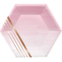 Creative Converting 340167 Rosé All Day Stripes Paper Plates, 8", Pink