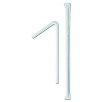 Solo 875WX-2050 7.75 in White Plastic Flex Straw (Case of 10000)