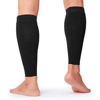 KEKING Calf Compression Sleeves for Men & Women, True 20-30mmHg Leg Compression Socks Support for Running, Shin Splint, Calf Pain Relief, Swelling, Varicose Veins, Nursing, Travel, Black L/XL