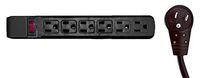 6 Outlet Surge Protector 15A 120V with Flat Rotating Plug 6ft Power Cord 3 Prong 6 Outlet Power Strip with 6 Feet Power Cable and 360 Degree Rotating Plug, Black CNE675800 (2 Pack)