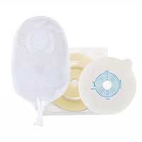 QWERT Co. Wang 2-Piece Drainable Pouch Pouch Ostomy Drain Translucent for Colostomy Ileostomy Stoma Care Cut-to-Fit 20-45MM (10PCS Ostomy Pouch+5PCS Ostomy Chassis)
