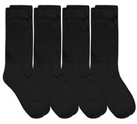 Carolina Ultimate Mens Non-Binding Diabetic Cotton Crew Socks 4 Pair Pack (Shoe Size: 4-9 / Sock Size: 9-11, Black)