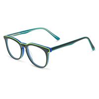 OCCI CHIARI Kids Cute Lightweight Oval Plastic Eyewear Frame Clear Lens Age 3-10 (Black/Green/Blue)