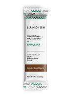 Landish Spirulina Superfood Protein Bar - Double Chocolate - 50 Grams - Box of 36 - Gluten Free - Dairy Free - Soy Free - Peanut Free - Fill The Nutrient Void