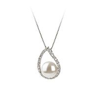 Isabella White 9-10mm AA Quality Freshwater 925 Sterling Silver Cultured Pearl Pendant For Women