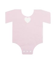 Blue Panda 50-Pack Die-Cut Light Pink Paper Baby Girl Shower Napkins, One Piece Outfit Design