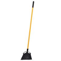 Alpine Industries 10-Inch Rough-Surface Angle Broom with Unbreakable Fiberglass Handle - Sweeper, Wide Cleaner Head for Hard to Reach Areas, Thick Sturdy Bristles for Uneven Surface Cleaning