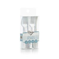 Disposable Plastic Mini Forks, Silver Plastic Tasting Forks, 4 inch Silver Plastic Forks, 288 Pieces, Great for Desserts, Sampling, or Appetizers - Posh Setting