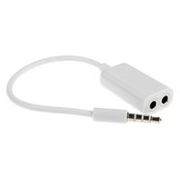 3.5mm Headset Headphone Splitter Earphone Speaker Audio Y Adapter Dual Port White for Samsung Galaxy Tab 4 NOOK 7.0 10.1, E NOOK 9.6, S2 NOOK 8.0 - ZTE Grand X Max 2, X3, X4, Duo LTE, ZMax Pro Z981