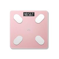 KOIUJ Bluetooth Body Fat Scale, Smart Wireless Bathroom Weight Scale Body Composition Monitor Health Analyzer with Smartphone App (Color: Pink)