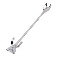 TraveT 1Pc Stainless Steel Cartoon Bear Spoon Long Creative Coffee Spoon Ice Cream Candy Teaspoon Kitchen Supplies Tableware, Primary Color