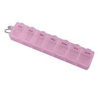 giveyoulucky Useful 7 Days Weekly Container Medicine Health Tablet Holder Storage Case Pill Box Convenient, Pill Storage Box for a Week Pink