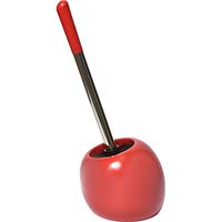 EVIDECO Bathroom Free Standing Toilet Bowl Brush and Holder PISE, Red