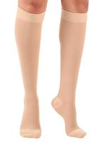 Made in USA - Opaque Compression Socks – 30-40mmHg - Closed Toe, Beige, Large
