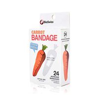BioSwiss Novelty Bandages Self-Adhesive Funny First Aid, Novelty Gag Gift (24pc) (Carrot)