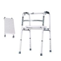 GYZ GY Elderly Walker Aluminum with Seat with Wheels Adjustable Height Foldable Disabled Assisted Walking, Weight Up to 100kg Medical Supplies (Color : C)