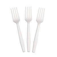 CiboWares 6.5 Inch Heavy Duty Disposable White Forks, Made from CPLA Bio-Plastic Material, Case of 1000