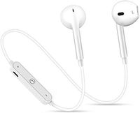 Bluetooth Headphones in Ear Wireless Earbuds 4.1 Magnetic Sweatproof Stereo Earphones for Sports with Mic, Upgraded 7 Hours Play Time, Noise Cancelling (White-2)