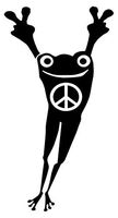Frog Peace Leaping - Sticker Graphic - Auto, Wall, Laptop, Cell, Truck Sticker for Windows, Cars, Trucks