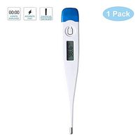LCD Digital Thermometer, Waterproof Armpit Thermometer Rectal and Oral Thermometer for Adults Kids and Baby Household Body Precision Thermometer (Blue)