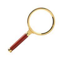 LRXG Magnifying Glass,10X Handheld Child Elderly Reading Magnifier Wooden Handle Optical Glass Lens Loupe