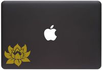 Lotus Flower - Design 1 - (Color Varaiations Available) Macbook or Laptop Vinyl Decal (Matte Gold)
