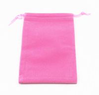 Pack of 25 Velvet Gift Bags Drawstring Jewelry Pouches Candy Bags Wedding Favors (6" X 4", Pink)