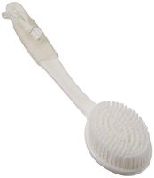 Sammons Preston Long Bath Brush, Long Handled Extended Scrubber & Washer for Exfoliating & Self-Cleaning in Shower or Bath, 14" Long Bathing Assist with Ridged Handle and Storage Strap for Hygiene