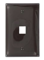 Leviton 41091-1BN QuickPort Midsize Wallplate, Single Gang, 1-Port, Brown