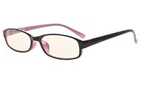 Eyekepper Small Reading Glasses, UV Protection, Anti Glare, Anti-Reflective Readers (Pink, Yellow Tinted Lenses) +1.0