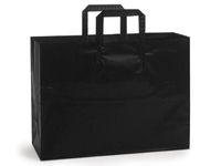 VOGUE BLACK Frosted Plastic BagsBULK 4 mil 16 x 6 x 12" 1 unit, 100 pack per unit.