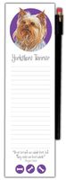 Wellspring Magnetic Refrigerator Note Pad with Pencil, Dog Breeds, Yorkie