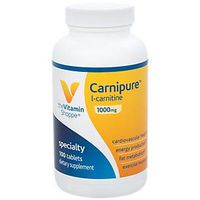 The Vitamin Shoppe Carnipure™ LCarnitine 1,000mg, Clinically Studied Ingredient Supports Weight Management, Energy Production Fat Metabolism (100 Tablets)