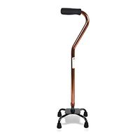 Crutches Canes Four-Legged Adjustable Aluminum Walker Lightweight Non-Slip Suitable for The Elderly People with Reduced Mobility Maximum Weight 140kg (Color : Brown)