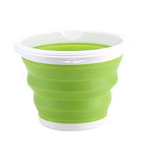 Collapsible Plastic Bucket - Foldable Circular Square Tub - Portable Fishing Water Pail - Space Saving Outdoor Waterpot 5L 10L (Circular -Green 10L)