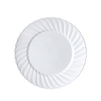 BalsaCircle 36 pcs 6-Inch White Plastic Round Plates - Disposable Wedding Party Catering Tableware