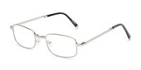 Readers.com Reading Glasses: The Wolfe Folding Reader Reader, Metal Rectangle Style for Men and Women - Silver, 2.50