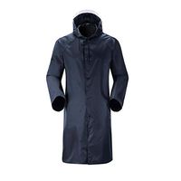 Smoxx Light Raincoat Trench Coat Casual Lapel Business Mid-Long Windbreaker Jacket Waterproof Camping Trekking Hooded Long Sleeve Cloak Raincoat
