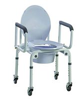 Commode With Drop Arms, With Wheels, Aluminum - 2 Each / Case - 43-2350-2