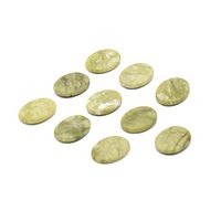 Romonacr 10Pcs Small Hot Jade Massage Stones Set Heated Cold Rock 1.57 x 1.18 x 0.31in Green